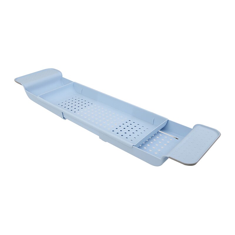Retractable Bathtub Storage Rack Bath Tray Shelf Bath Toys Organizer Bathroom Tools Towel Storage Shelf Kitchen Sink Drain Holde: blue