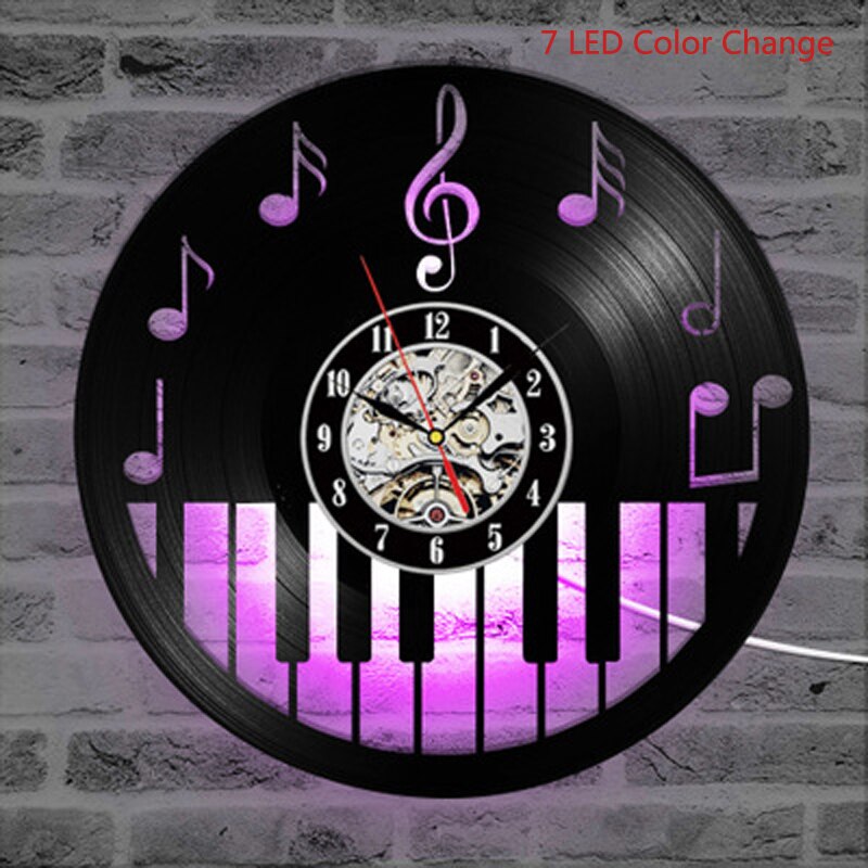 LED Color Change Vinyl Record Wall Clock Acoustic ... – Grandado