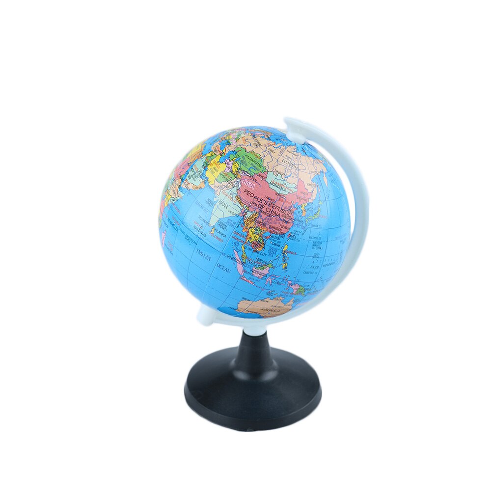 85mm World Globe Atlas Map With Swivel Stand Geography Educational Toy Home Office Ideal Miniatures office gadgets