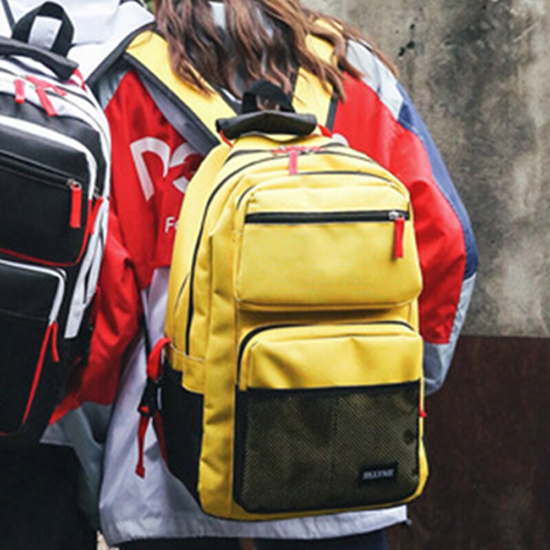 -Trend große-kapazität schule tasche mädchen wasserdichte tasche junge Junior hohe schule hohe Schüler reise Rucksack neue: Gelb