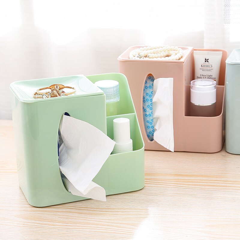 Multifonctionnel télécommande boîte de rangement boîte à mouchoirs bureau en plastique boîte à mouchoirs salon chambre distributeur de mouchoirs boîte