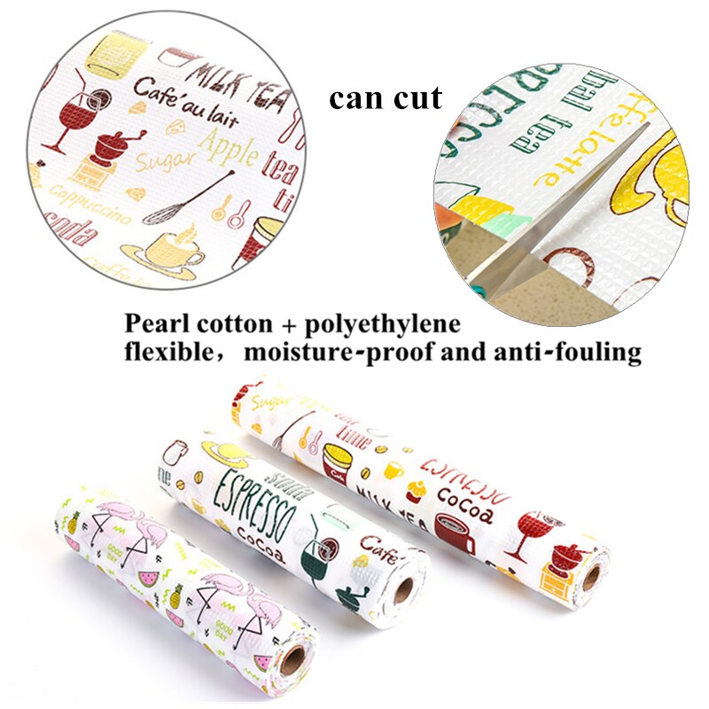 1 Roll Kitchen Table Mat Sticker Drawers Cabinet Shelf Liners Flamingo Cupboard Placemat Waterproof Oil proof Shoes Cabinet Mat