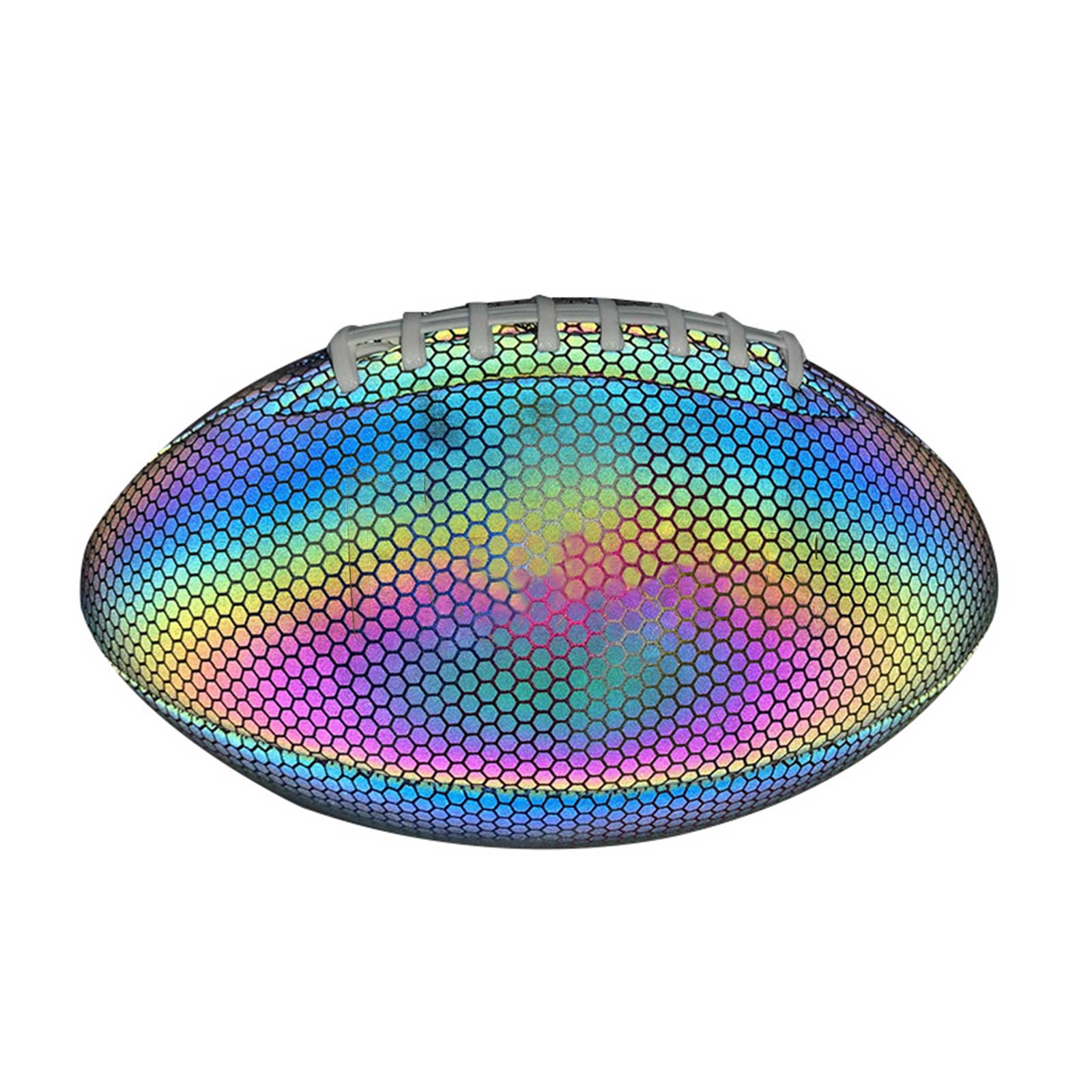 Holografische Reflecterende Glow Lederen Voetbal Officiële Maat 9 Licht Up Voetbal Bal Voor Kinderen Volwassen Traning & Outdoor Game
