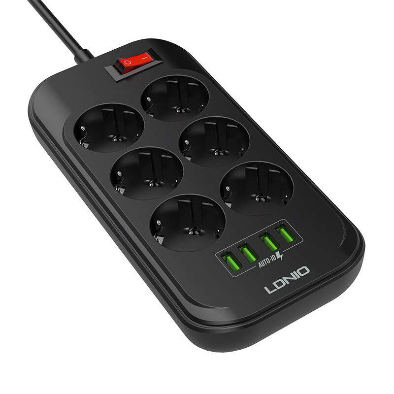 4 USB Telefoon Oplader Meerdere Stopcontacten 6 EU Stekkerdoos Lader Voor Thuis/Restaurant Opladen Mobiele Telefoon