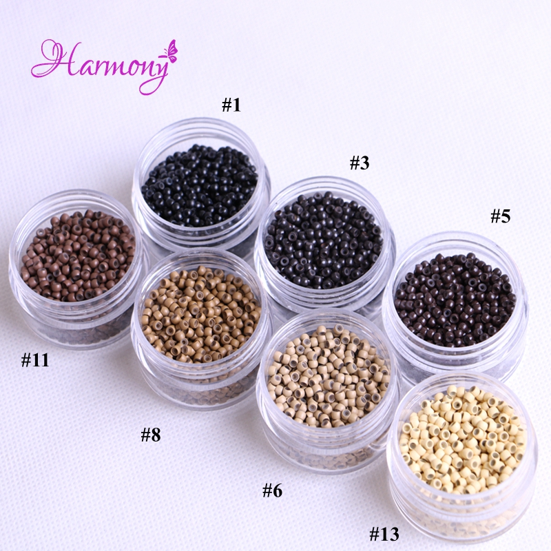 1000 stücke/viel 2,9x1,6x2,0mm blond Farbe Kupfer Silikon Nano Ringe Perlen Verknüpfungen Für Nano haar Erweiterungen 7 Farben erhältlich