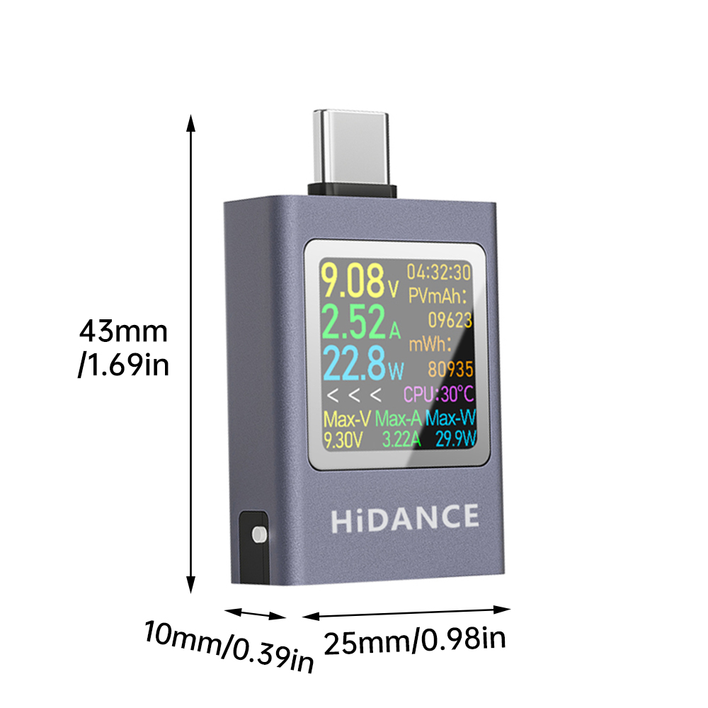 HDC-085C Power Meter Tester DC4.5–50V Multifunctionele Type-C oplader-tester / Power Meter Spanningsstroom Vermogenscapaciteitstest
