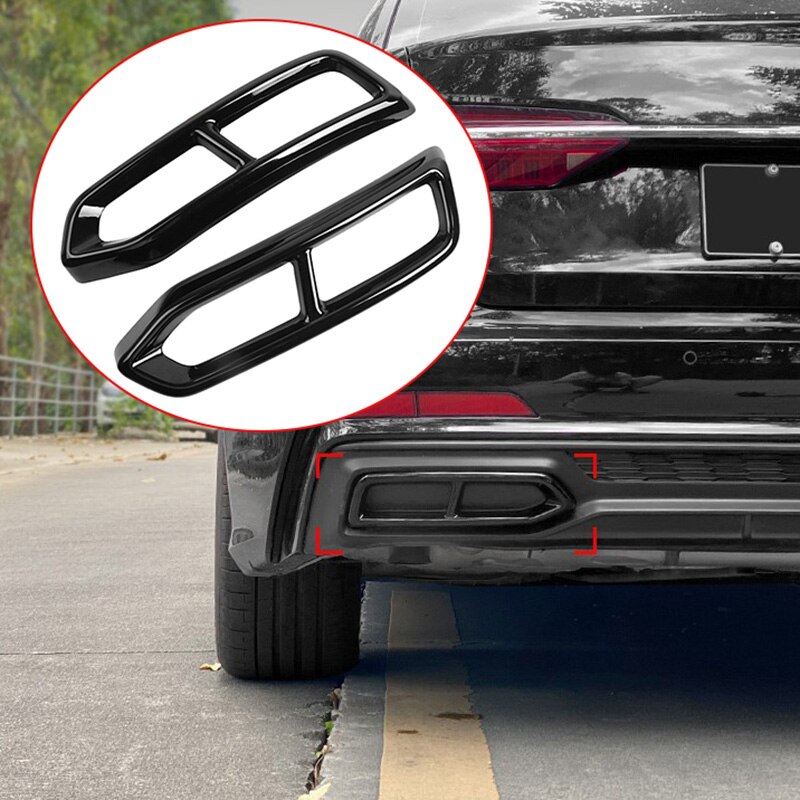 Rvs Auto Staart Keel Pijp Decoratie Frame Trim Styling Voor-A6L Auto Exterieur Accessoires