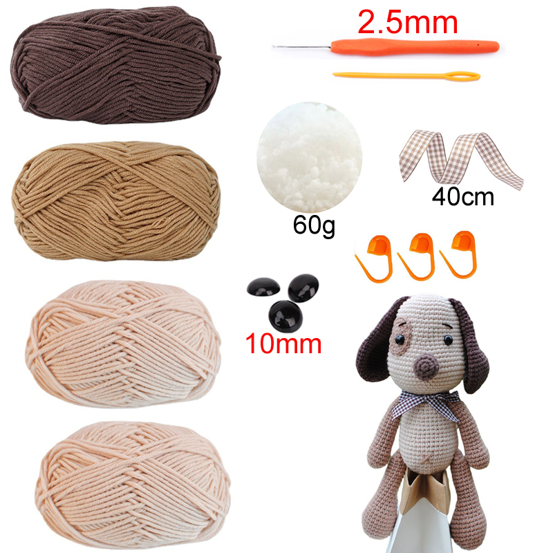 Joli Gril Crochet Kit poupée bricolage tricot amigurumi Crochet animaux kits noël chat chien lapin jouet oiseau insecte fait à la main: Bleu profond