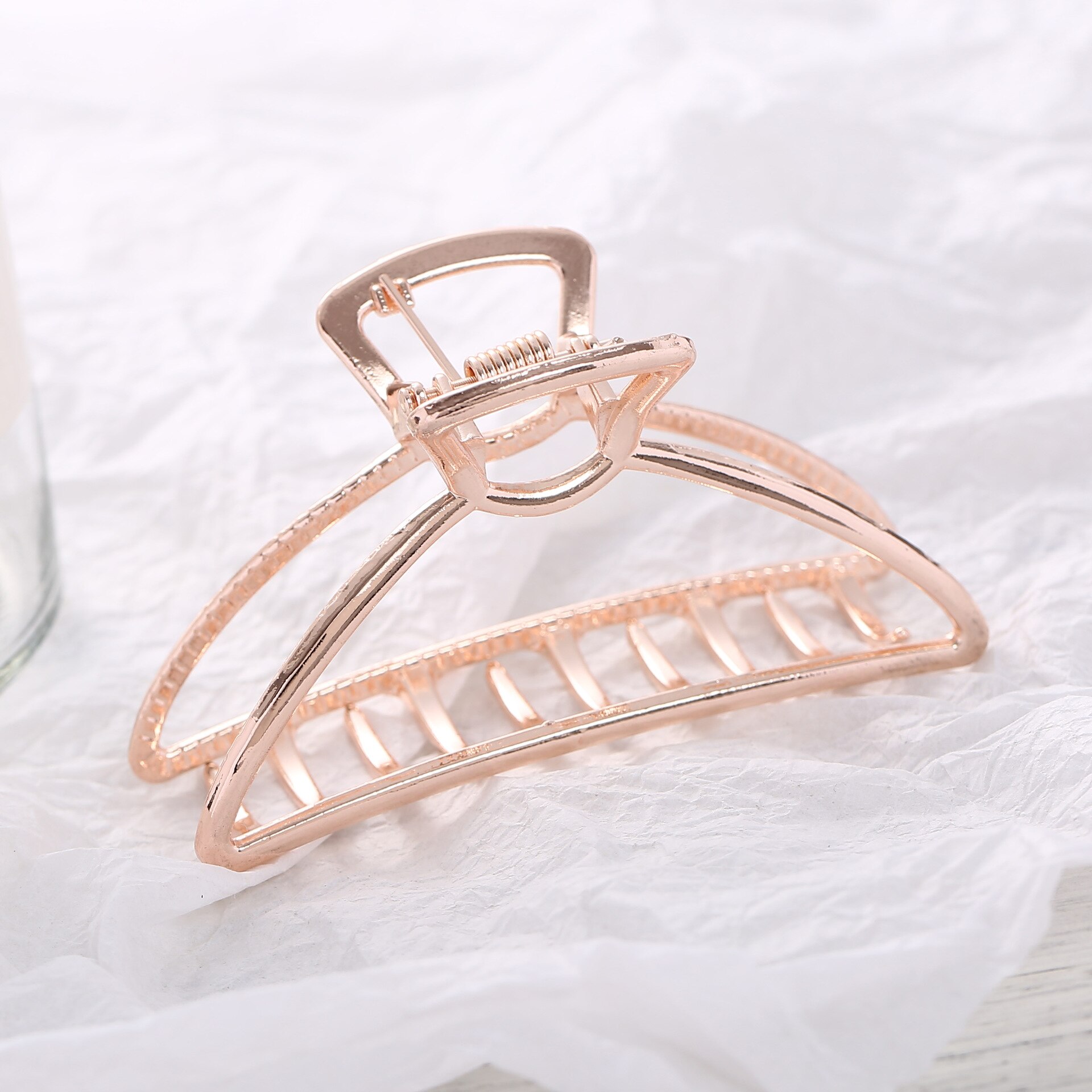 Vrouwen meisjes geometrische haarklemmen metalen haarkrab maanvorm haarklem effen haarspeld grote maat haaraccessoires