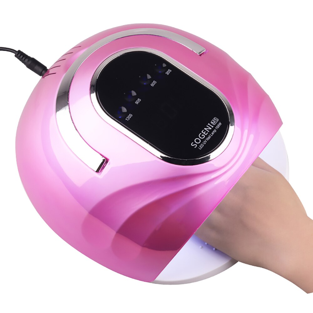 XZMUV-lámpara para herramientas de manicura, secador de uñas con luz UV led de 168W 42, lámpara para esmalte de uñas para manicura con base de Gel/máquina de Gel para pedicura: pink / US