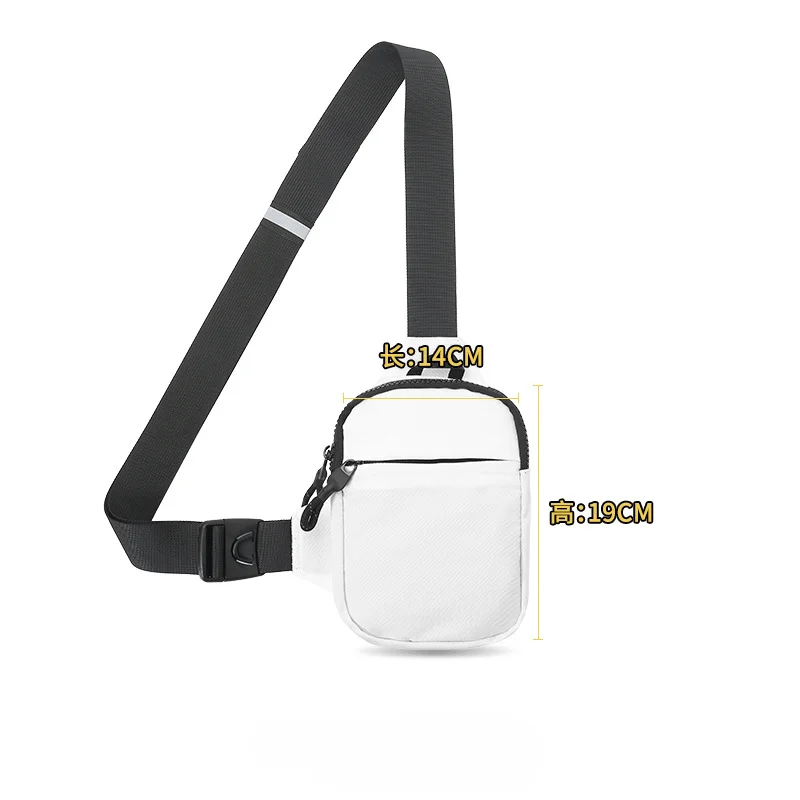Heren Reis Sling Tas Borst Kleine Canvas Schouder Crossbody Tassen Mini Doek Taille Packs Sport Cross Telefoon Anti-Diefstal Handtas: Black