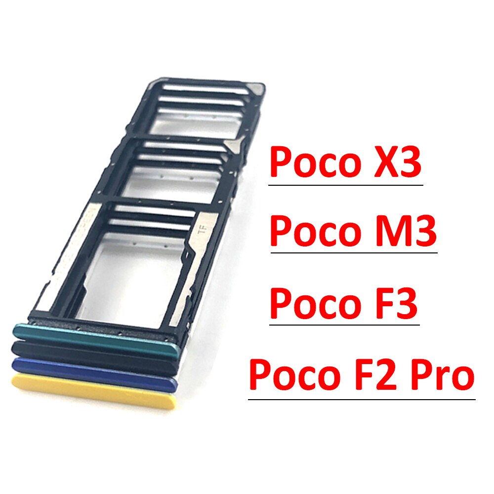 Support de Slot de carte Sim, pièce de rechange pour Xiaomi Poco X3 NFC / Poco M3 / Poco F3 / Poco F2 Pro
