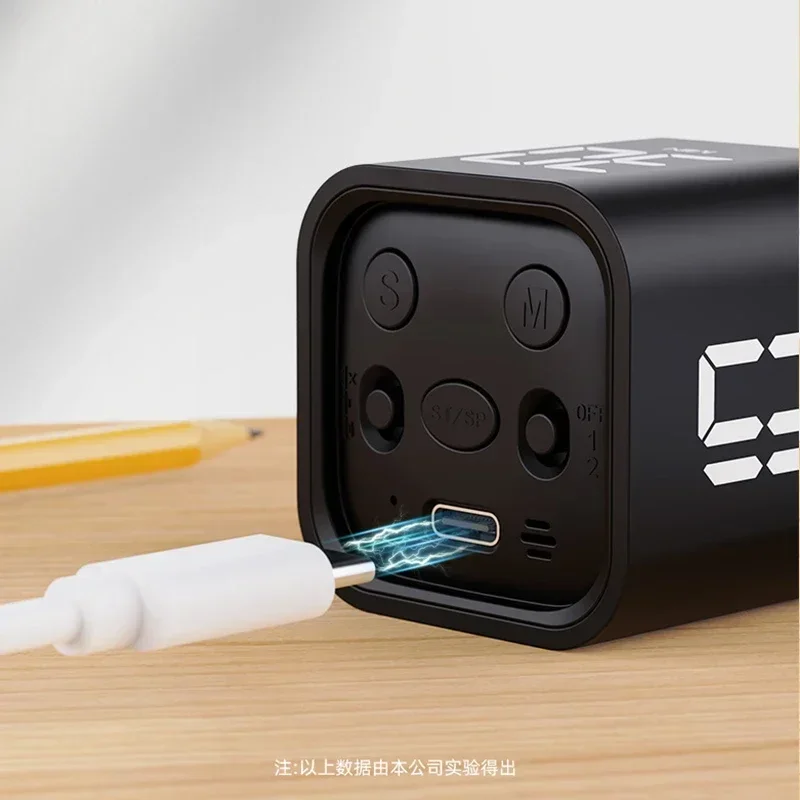 Productiviteit Kubus Timer Zwaartekrachtsensor Flipping LED-display 4 vooraf ingestelde tijd Dubbele modi Countdown Kookstudie Mini digitale timer