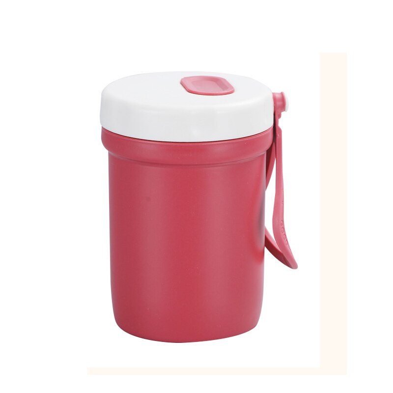 1100ml Eco-friendly Material Lunch Box BPA Free Bento Box Microwave Food Container with Cutlery: Soup Box-Red