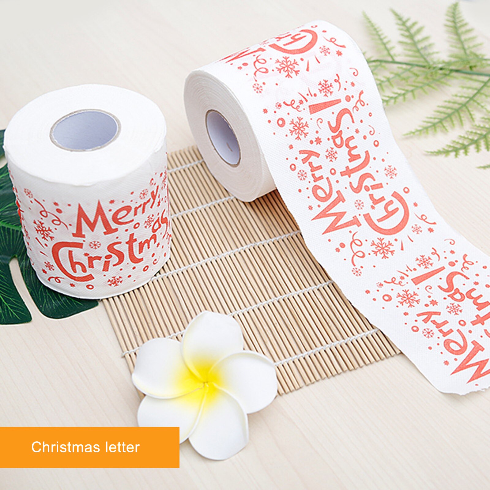 Kerst Print Wc Papier Cartoon Kerstman Boom Web Bad Thuis Leveringen Afdrukken Geen Irritatie Decoratie Kleurrijke Gedrukt: White letter