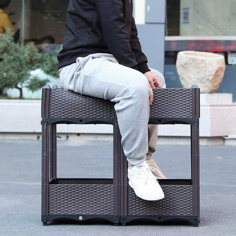 European Family Balcony Vegetable Pot Modern Planting Box Rectangle Family Balcony Plastic Flower Pot Raised Garden Bed