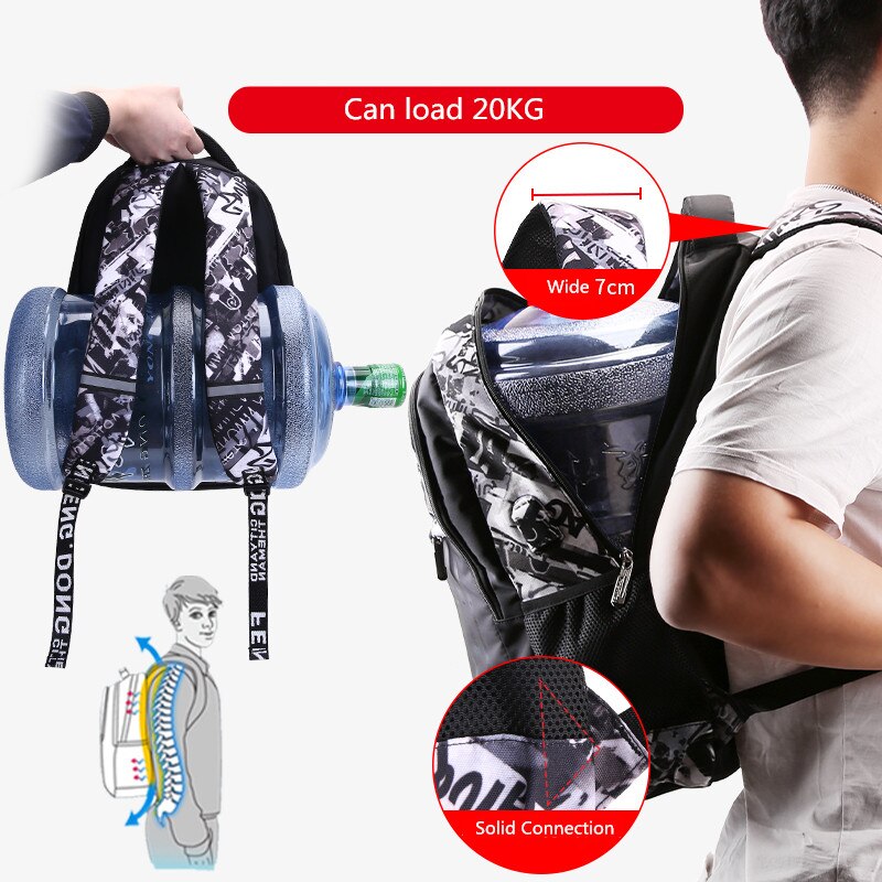 Okkid estudante grande mochila porta usb sacos de escola para adolescentes meninos bookbag bagpack masculino portátil mochila 15.6 presente