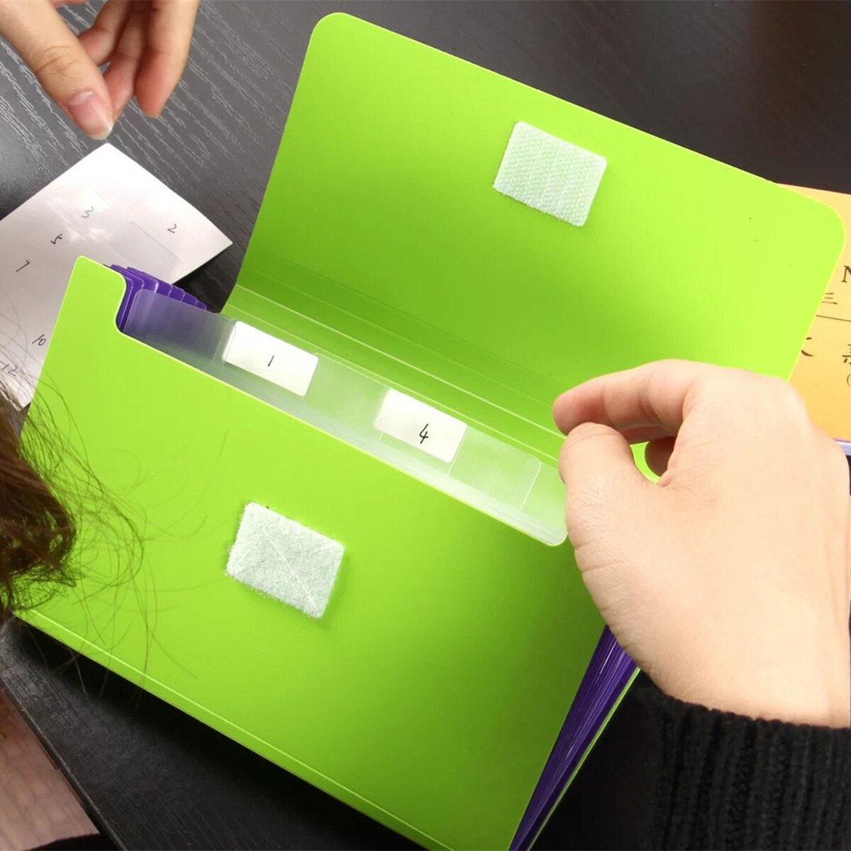 Portable A6 Expanding File Folder with 12 Pockets PP Accordian Document Organizer Bag Ticket Holder for Cards Receipts Checks