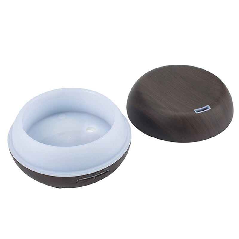 Difusor de aceite esencial de aromaterapia de 500Ml, difusores ultrasónicos de niebla fría de grano de madera con luces LED de 7 colores, cierre automático sin agua