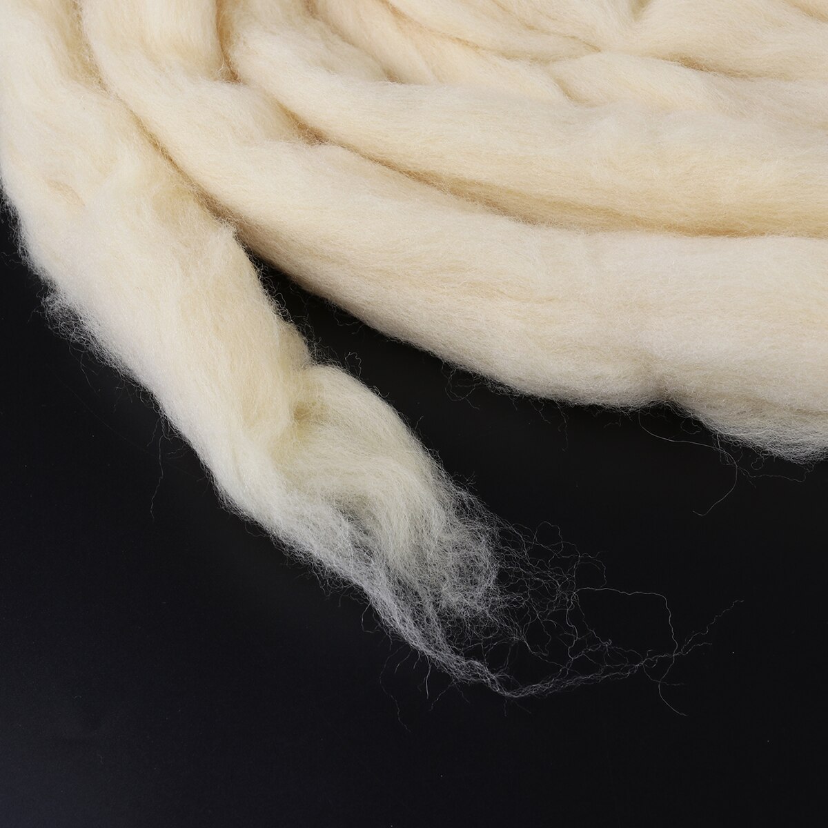 Natural Roving Wool Roving Fiber Felt Crafts Needle Felting 200g (Galatea)