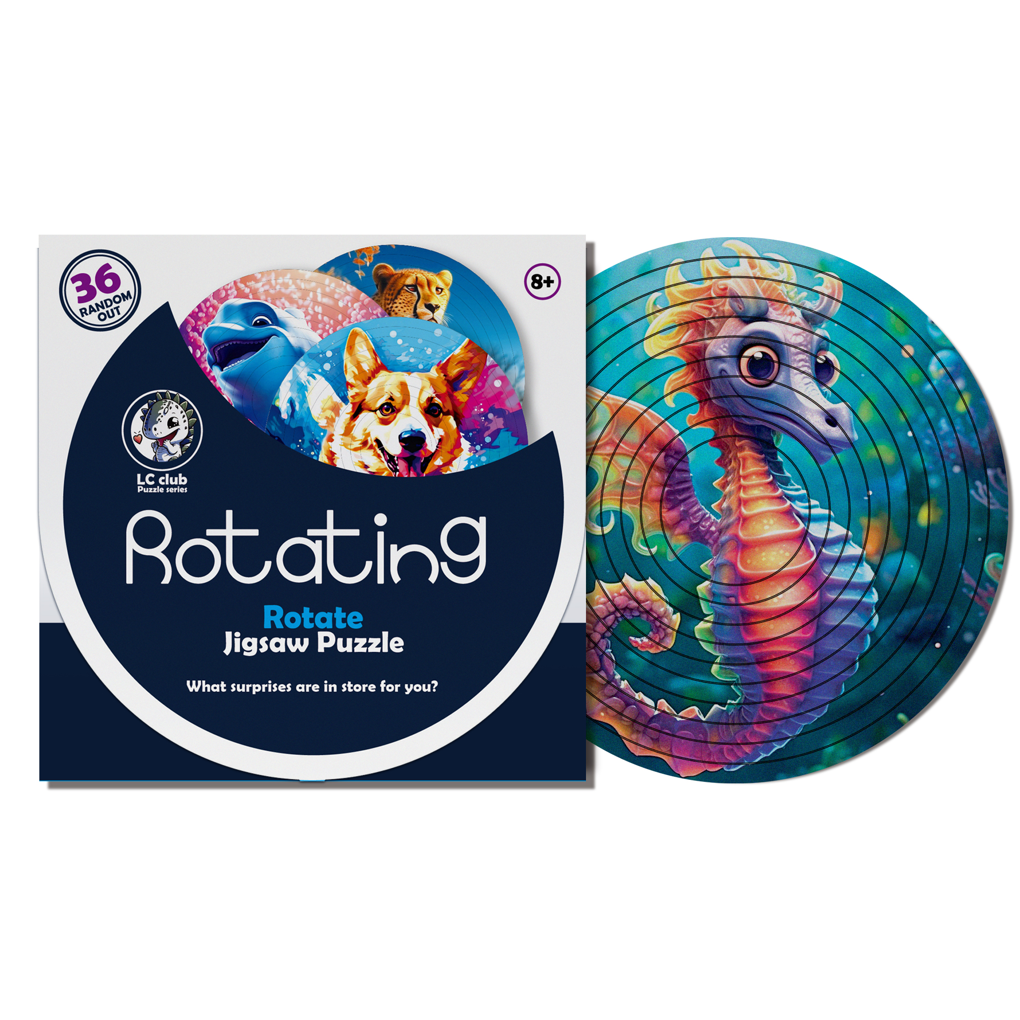 Decompression Irregular Rotate Jigsaw Puzzle Color Animal Rotating Puzzle Puzzle Montessori Toy Children's Birthday