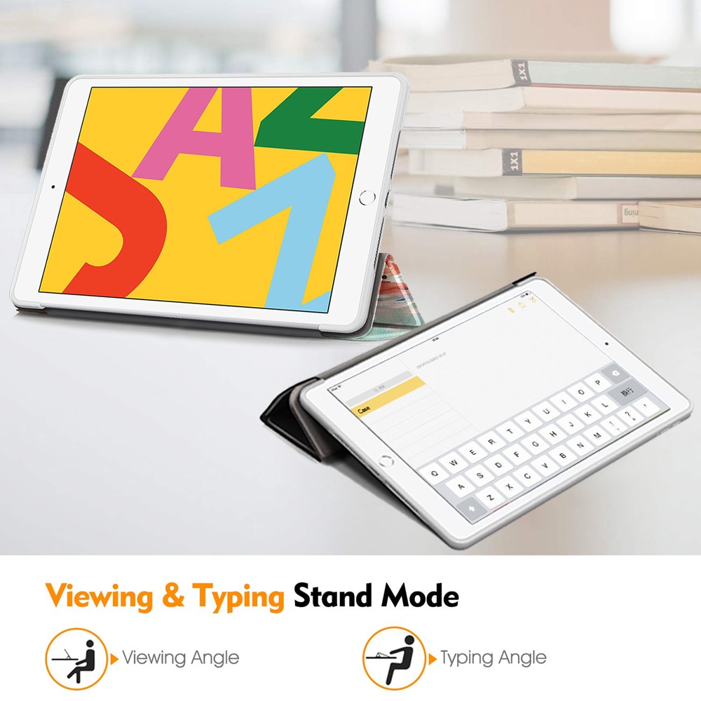 Ipad cover til ipad 7th generation etui, ipad 10.2 etui med auto wake/sleep, ipad 10.5 & ipad air 3 beskyttelsescover