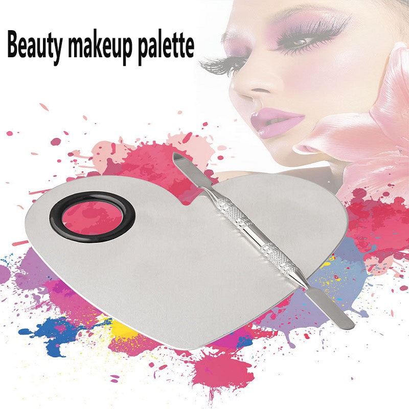 Make-up Artist Speciale Geschilderd Make-Up Palet Makeup Nail Sticker Rvs Palet met Kleur Bar