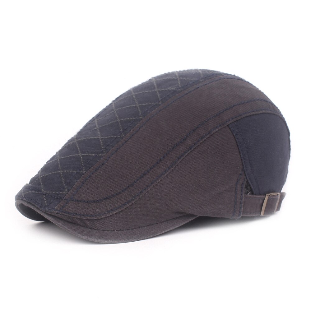 Peaky Blinders-Gorra de verano para hombre, gorro plano de algodón liso, para primavera y otoño: Navy Blue