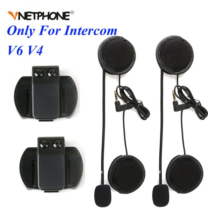 2Pcs Ejeas V6 Pro Accessoires Oortelefoon Speaker Microfoon Clip Vnetphone V4/V6 Motorhelm Bluetooth Intercom 3.5Mm poort