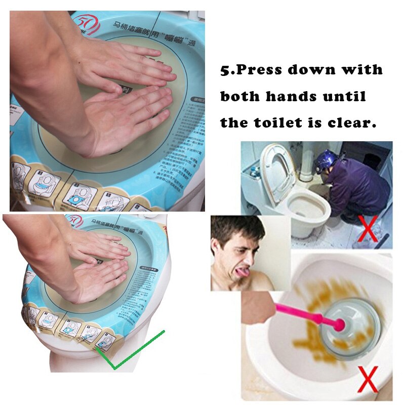 3pcs/set Super Pressure Toilet Plunger Pressure Principle Toilet BOOM Clear Foil Toilet Operation for Bathroom Tool