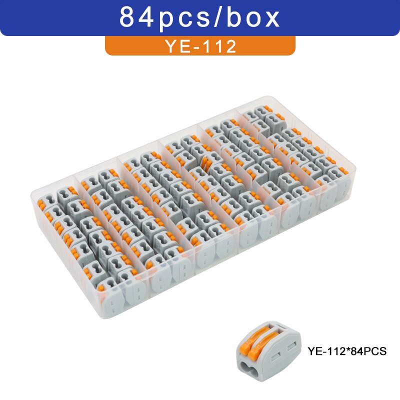 Electrical wiring terminals set cage spring universal fast terminal household connectors for connection push-in terminal block: YE-112 84P
