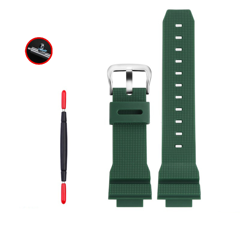 pour Casio G-SHOCK Bracelet en Silicone GM2100/5600/6900 GA2100 DW5600 Bracelet de montre étanche en caoutchouc Bracelet de montre hommes 16MM: White black