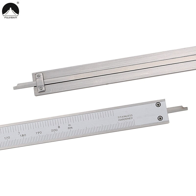 Calibrador Vernier FUJISAN de 8 "0-200mm/0,05 calibres de micrómetros de 1/12 8 pulgadas, herramientas de medición de calibre de acero inoxidable