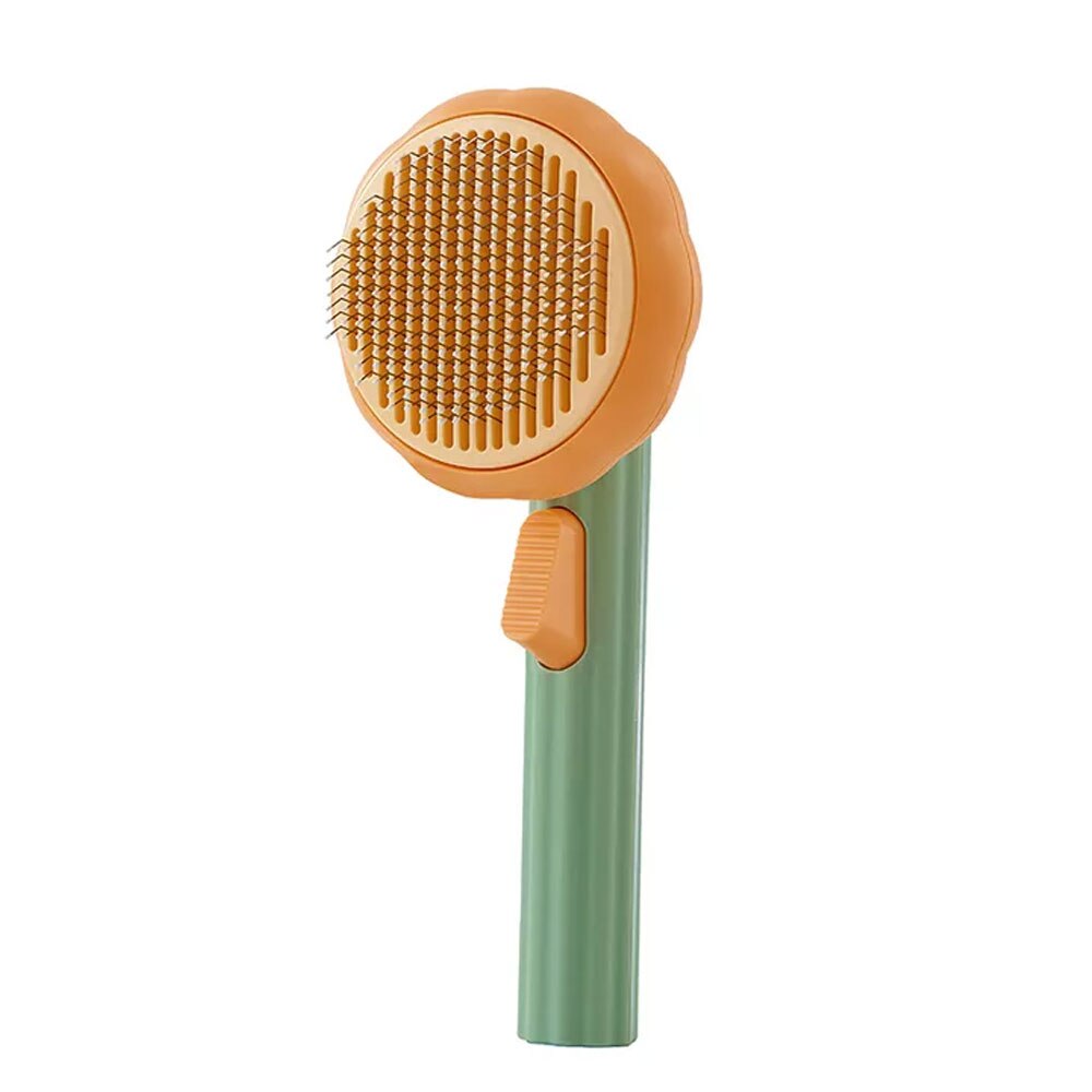 Pumpkin Pet Comb Brush Remove Floating Hair Comb Fading Cat Brush Dog Long and Short Hair Self-cleaning Comb Open Knot Comb: Pumpkin