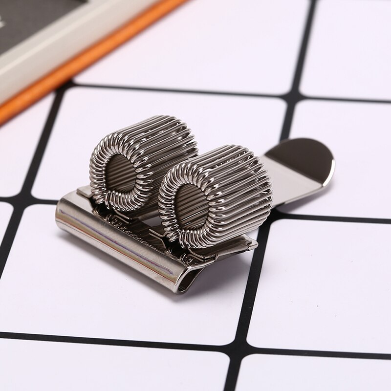2 Hole Silver Metal Pen Holder With Pocket Clip Doctors Nurse Uniform