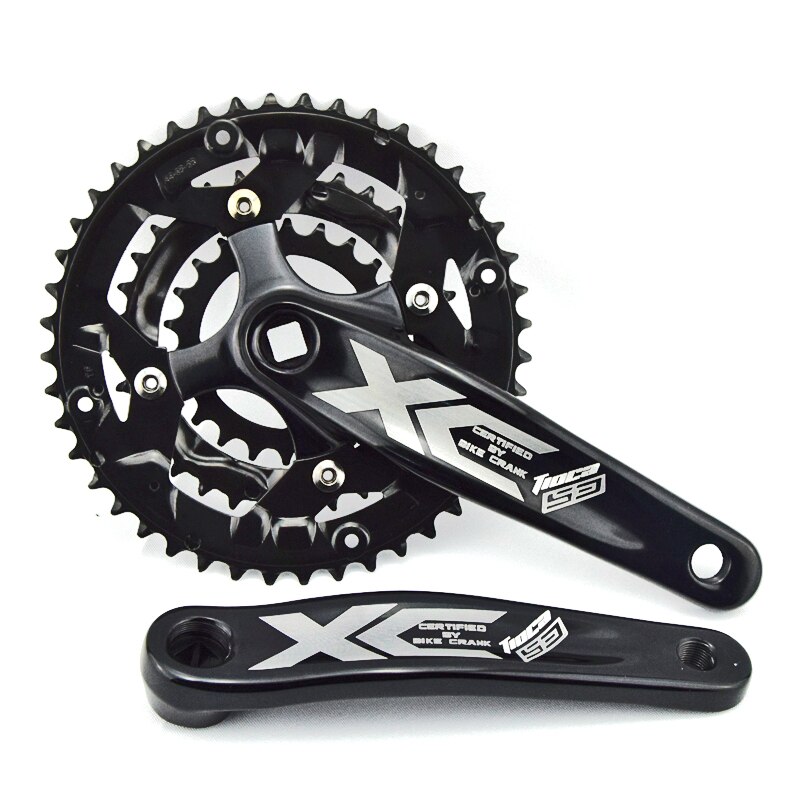 8 9 Speed 22-32-44T Bike Crankset mtb mountain bike 170mm Bicycle Crank Set aluminum alloy crank square hole Chainwheel: black