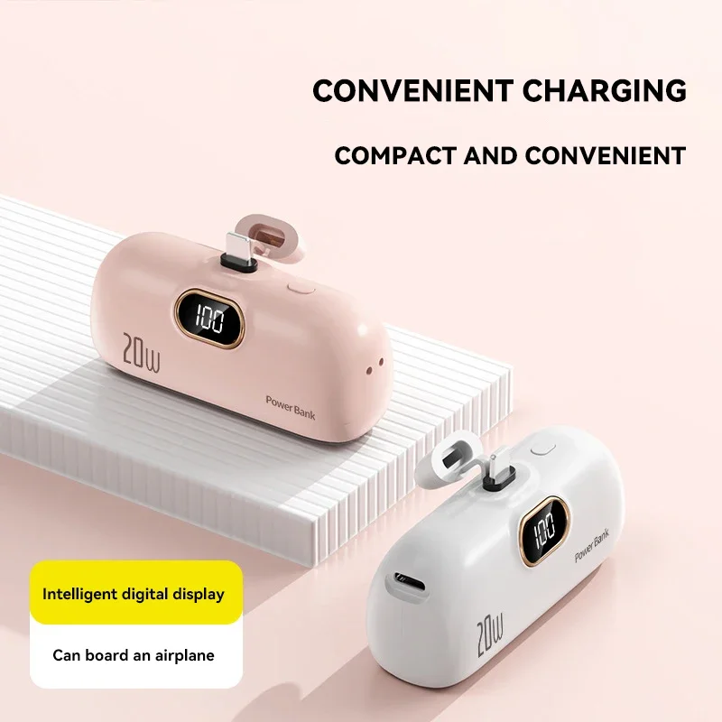 30000 mah mini trådløs powerbank kapsel hurtiglading mobil strøm nødstrøm eksternt batteri for type-c iphone chic powerbank