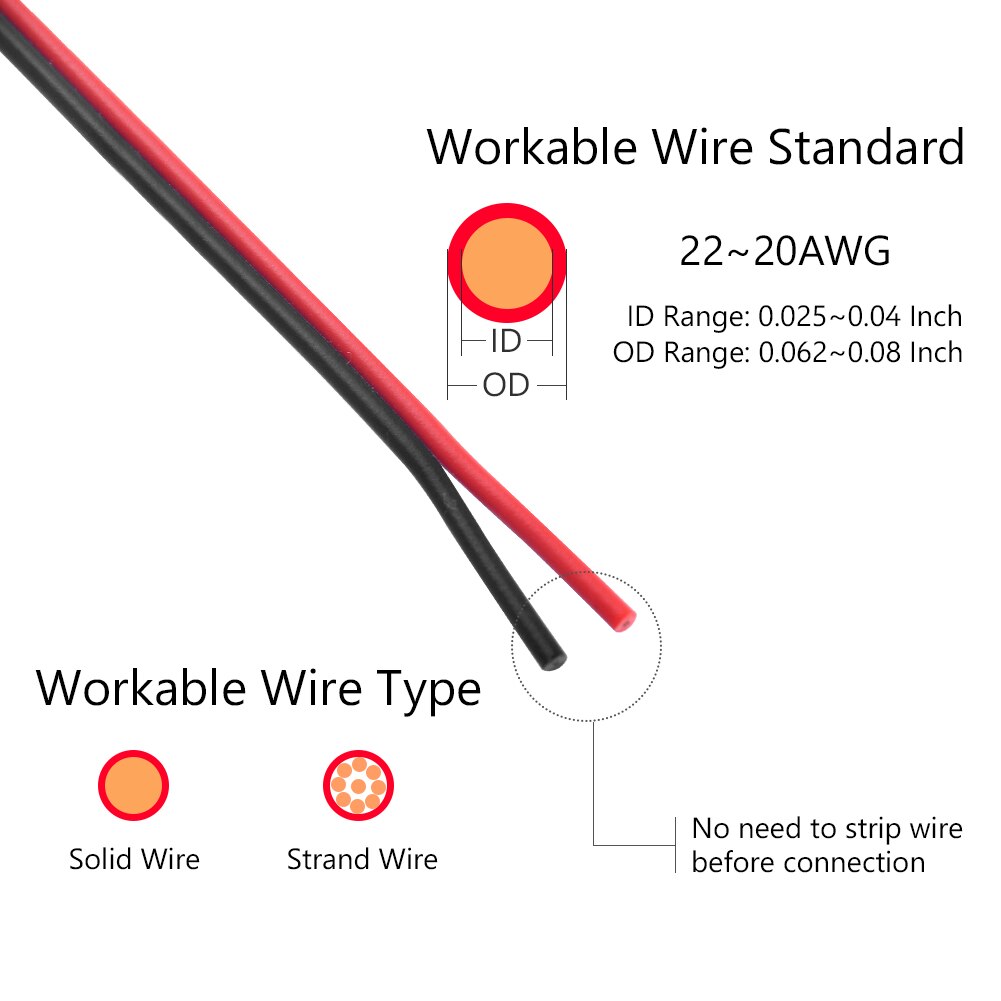 5 st snabb elkabel 1/2 stift det typ snabb för led strip bil el ledningskontakt tråd skarv kontakter 22-18 awg