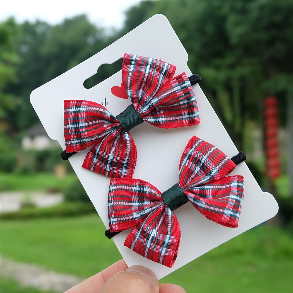 2 stuks/set meisjes strikken haarspeld klassieke geruite lint haarbanden kinderspeldjes kinderhaarkoord retro hoofddeksels haaraccessoires