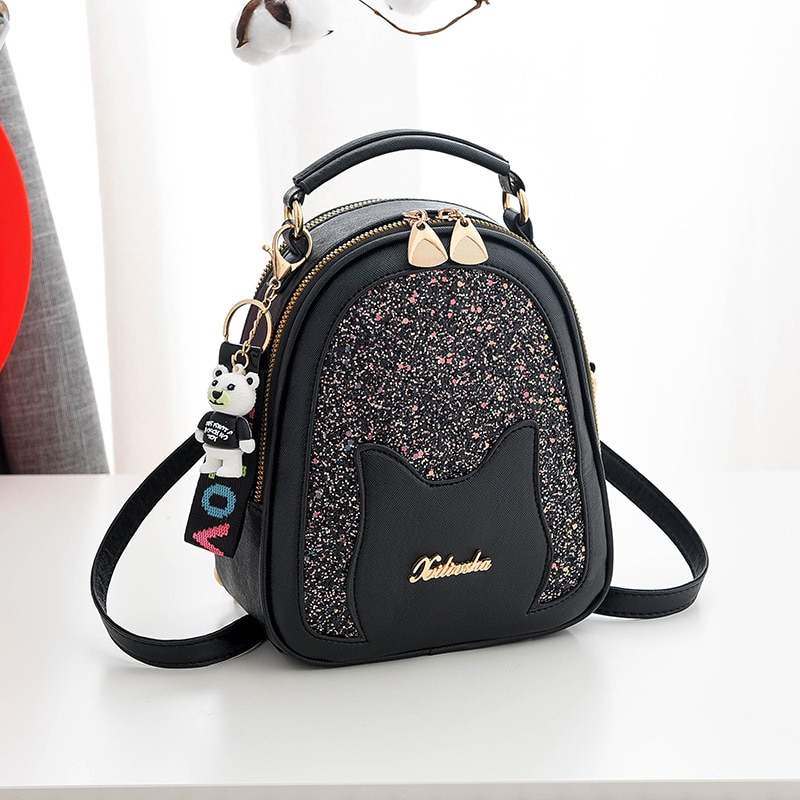 neue Mini Rucksäcke für Frauen Anti Diebstahl Leder Reisetaschen Pailletten Schulter Taschen Schule Taschen für Teenager Mädchen JD02021