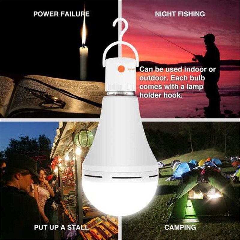 Smart Emergency Light With Switch Hook E27 Led Charging Bulbs For Home Dormitory Restaurant RH