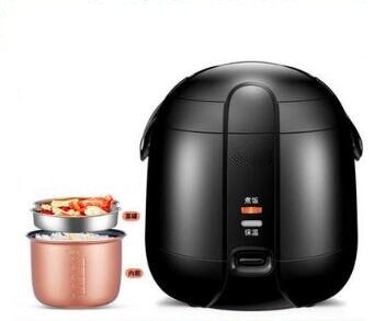 Single rice cooker mini cartoon travel 1.2l portable rice cooker: black