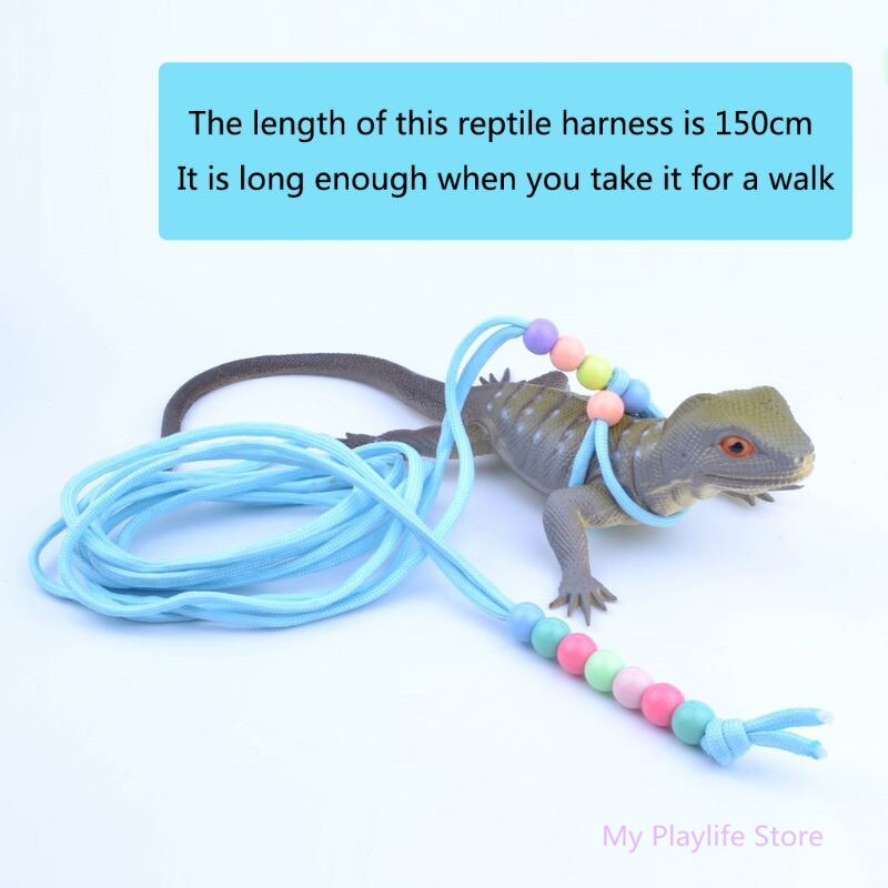Reptile Lizard Traction Rope Luminous Belt Iguana Small Pet Leash Adjustable Harness Reptiles Amphibious Supplies