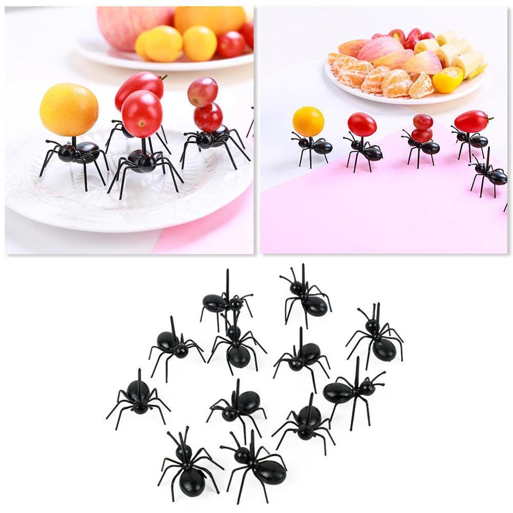 12 stks/set fruit vork herbruikbare leuke mier cake snack vorken vork fruit meerdere dessert gebruik voor servies p  h0 j 1