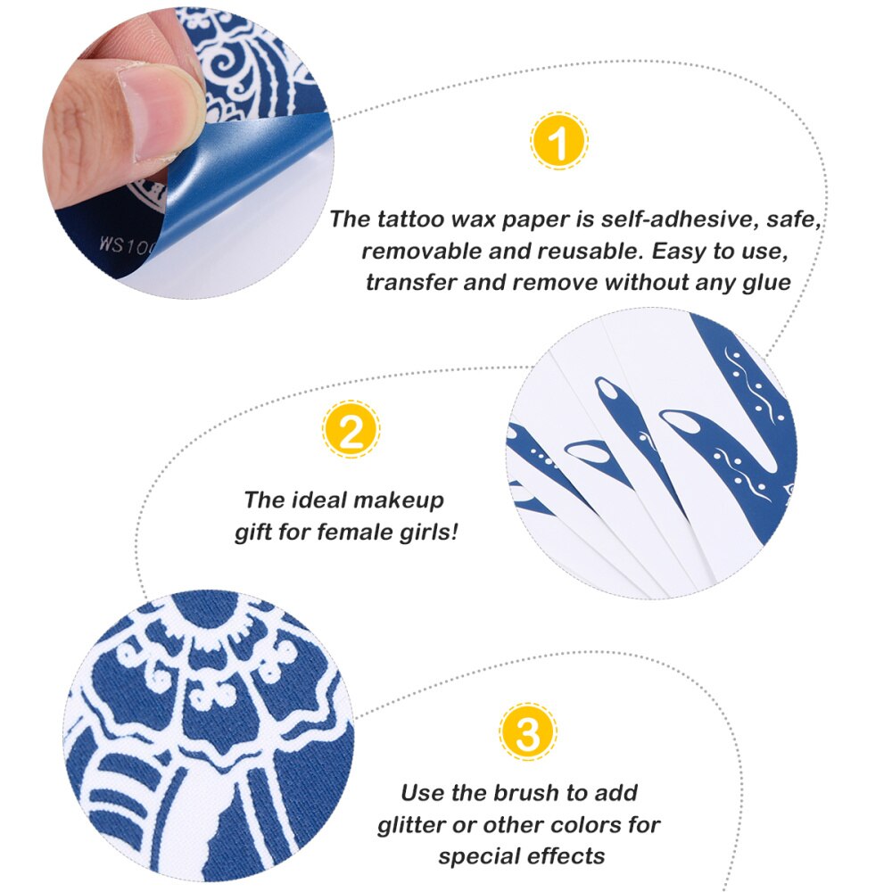 6pcs Tattoos Stencils Hollow Decorative Temporary Stencils for Finger