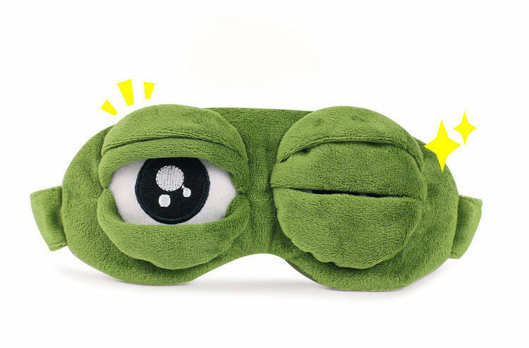 Travel Sleep Eye Mask 3D Sad Frog Padded Shade Cover Sleeping Blindfold Rest Fun
