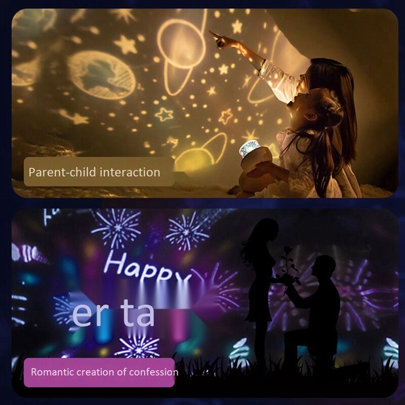 Creatieve Roterende Sterrenhemel Projector Lamp, Met 6 Projectie Films 360 Graden Roterende Sterrenhemel Projector Lamp Licht