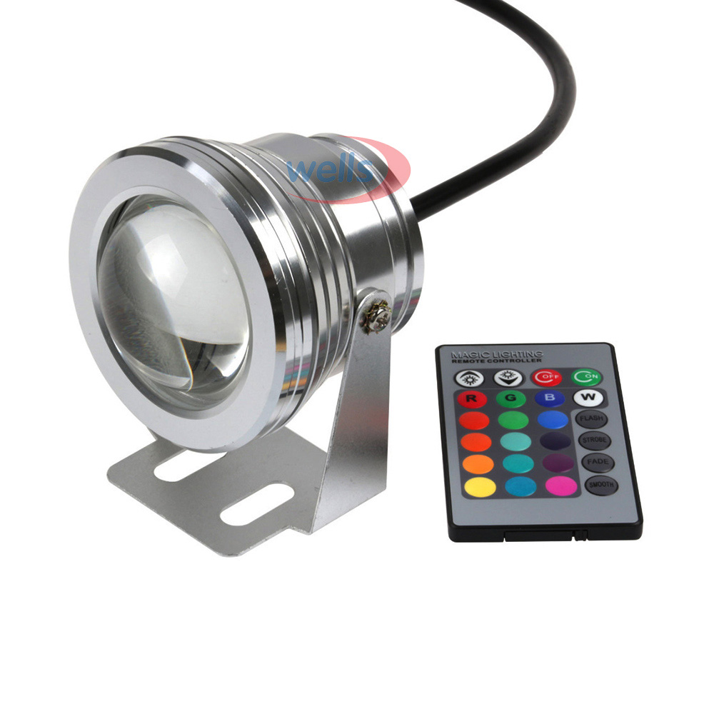 10w led utendørs lampe rgb/hvit/varm hvit undervanns led spot lys farge skiftende  ip67 flom lys for hage lys