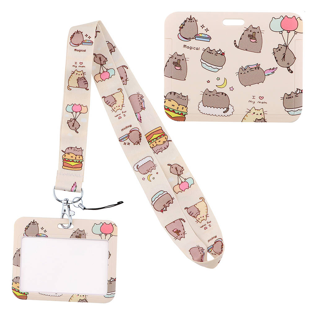 Cordón de animales Kawaii para llaves, USB, tarjeta de identificación de gimnasio, soporte para insignia, llavero, Collar, cordones de cuerda colgantes DIY, correas para teléfono móvil