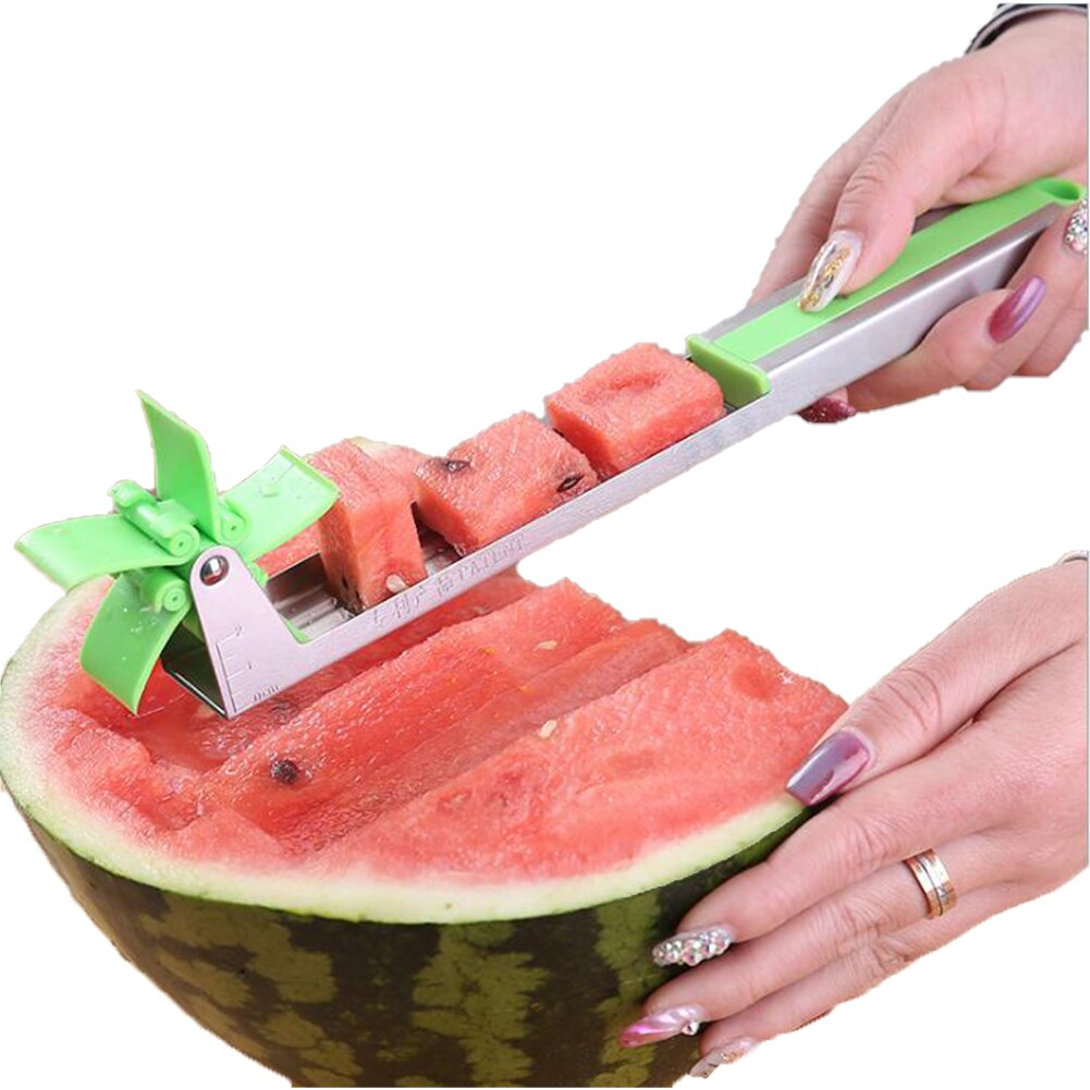 Watermeloen Slicer Cutter 304 Rvs Windmolen Vorm Gesneden Meloen Dicer Fruit Groente Gereedschap Grade Keuken Gadgets